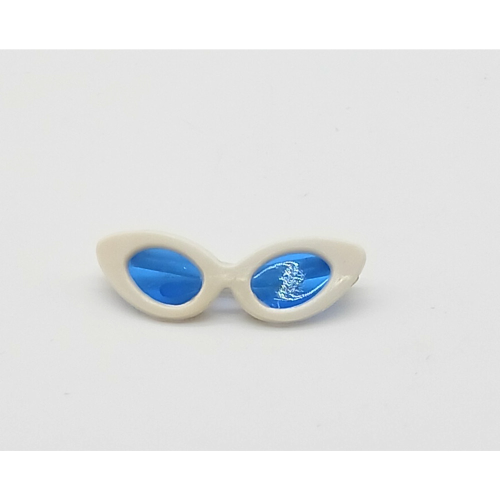 Vintage Barbie 1960s White Blue Lens Cat Eye Sunglasses